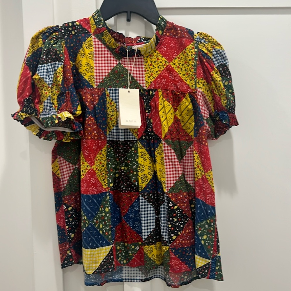 DOEN Alida patchwork top
